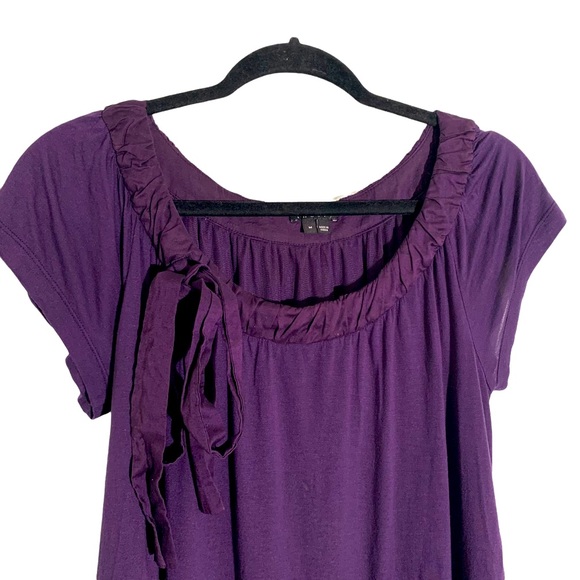 THEORY modal silk purple dress with bow tie fully lined size Medium - Picture 4 of 8